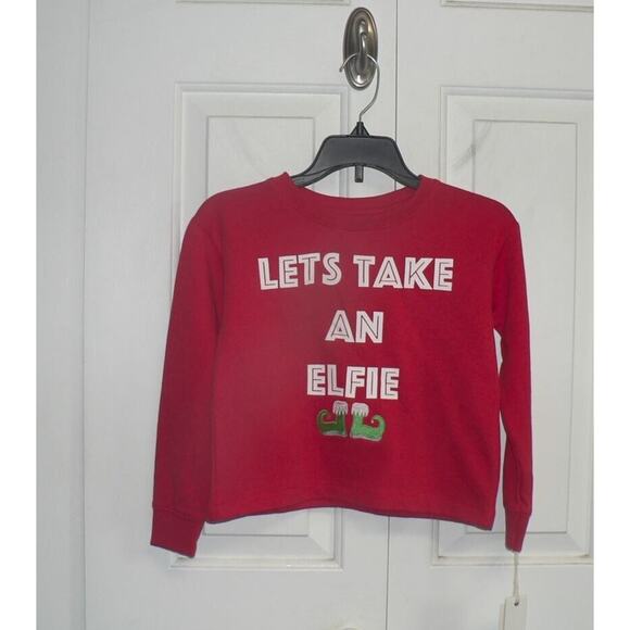 C&C California Kids "Lets Take An Elfie" Graphic Sweatshirt in Red SM 6/6X $28 - Picture 3 of 5